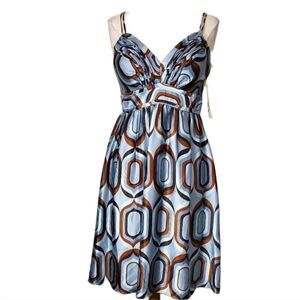 Oc by Oc silk dress brown and blue NWT sz 12